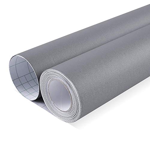 HOMFA Pintado Papel de Pared PVC Extra Grueso Impermeable para Pared Muebles de Cocina Dormitorios y Salón Pintado Pegatina Pared Autoadhesivo Gris 10x0.41M