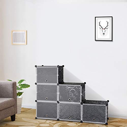 Homfa Zapatero Modular Portátil Zapatero para 20 Pares Zapatos Organizador para Zapatos con 5 Ganchos de 6 Cubos 10 Estantes Negro 80x30x91cm Homfa Zapatero Modular Portátil Zapatero para 20 Pares Zapatos Organizador para Zapatos con 5 Ganchos de 6 Cubos 10 Estantes Negro 80x30x91cm