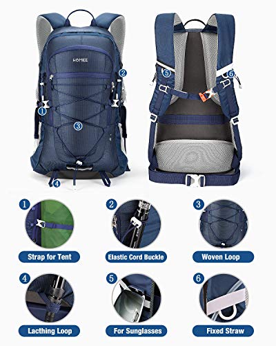 HOMIEE Mochila 45L, Mochila de Senderismo Impermeable, Tira Reflectante para Hombres Mujeres, Adecuada para Caminatas, excursiones, Macutos de Senderismo, Acampada, Estilo único Impermeable (Azúl) HOMIEE Mochila 45L, Mochila de Senderismo Impermeable, Tira Reflectante para Hombres Mujeres, Adecuada para Caminatas, excursiones, Macutos de Senderismo, Acampada, Estilo único Impermeable (Azúl)