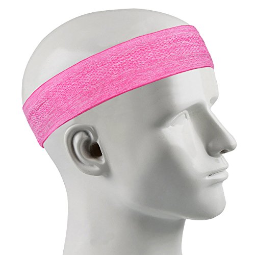 HoMore Diadema Sport Headband Banda Elástica, Cinta de Cabeza para Mujer Hombre, Sweatband para Correr, Yoga, Tenis, Voleibol, Baloncesto, Hacer Ejercicio - Rojo