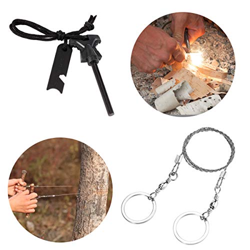 Homvik Kits de Supervivencia 14 en 1 multifuncional Kits Tácticos con Navaja Linterna Manta de Emergencia y Pulsera de Paracord para Acampada Senderismo Excursión Montañismo Viaje al Aire Libre Homvik Kits de Supervivencia 14 en 1 multifuncional Kits Tácticos con Navaja Linterna Manta de Emergencia y Pulsera de Paracord para Acampada Senderismo Excursión Montañismo Viaje al Aire Libre