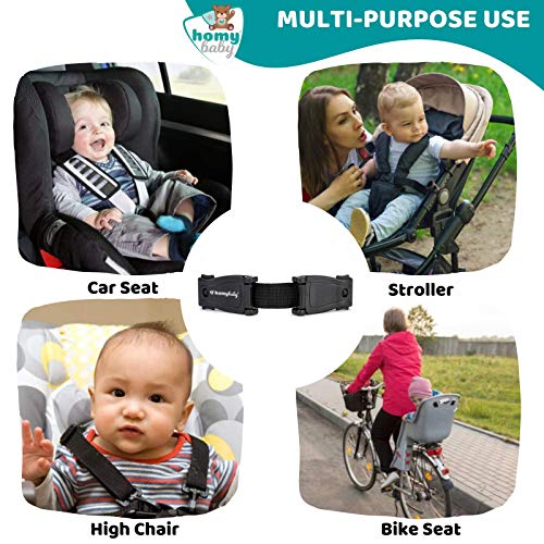 HOMYBABY Seguridad Bebes | Hebilla para Cinturon de Seguridad | Evita que el Niño Saque los Brazos del Arnés | Protector Arnes Bebe para Silla de Coche | Cierre Seguridad Bebe (Single)