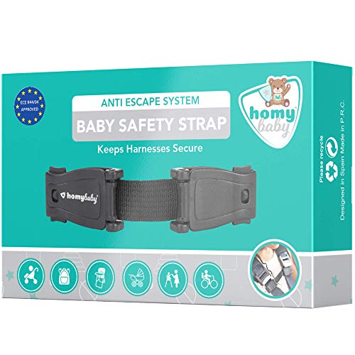 HOMYBABY Seguridad Bebes | Hebilla para Cinturon de Seguridad | Evita que el Niño Saque los Brazos del Arnés | Protector Arnes Bebe para Silla de Coche | Cierre Seguridad Bebe (Single)