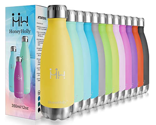 HoneyHolly Botella de Agua Acero Inoxidable 350/500/650/750ml, Aislamiento de Vacío de Doble Pared, Botellas de Frío/Caliente, sin bpa Botella Reutilizable para niños Sport Gimnasio Trekking Bicicleta HoneyHolly Botella de Agua Acero Inoxidable 350/500/650/750ml, Aislamiento de Vacío de Doble Pared, Botellas de Frío/Caliente, sin bpa Botella Reutilizable para niños Sport Gimnasio Trekking Bicicleta