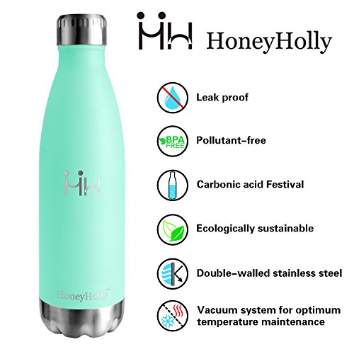 HoneyHolly Botella de Agua Acero Inoxidable 350/500/650/750ml, Aislamiento de Vacío de Doble Pared, Botellas de Frío/Caliente, sin bpa Botella Reutilizable para niños Sport Gimnasio Trekking Bicicleta HoneyHolly Botella de Agua Acero Inoxidable 350/500/650/750ml, Aislamiento de Vacío de Doble Pared, Botellas de Frío/Caliente, sin bpa Botella Reutilizable para niños Sport Gimnasio Trekking Bicicleta