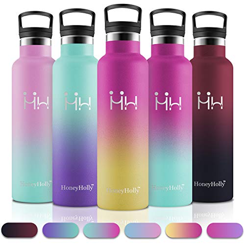 HoneyHolly Botellas Agua Acero Inoxidable, 750ml Reutilizable sin BPA Termos, Personalizada Cantimploras Botella para Niños, Bebé, Deportiva, Gimnasio, Bicicleta, Tazas Cafe Térmicas