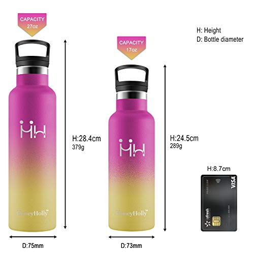 HoneyHolly Botellas Agua Acero Inoxidable, 750ml Reutilizable sin BPA Termos, Personalizada Cantimploras Botella para Niños, Bebé, Deportiva, Gimnasio, Bicicleta, Tazas Cafe Térmicas
