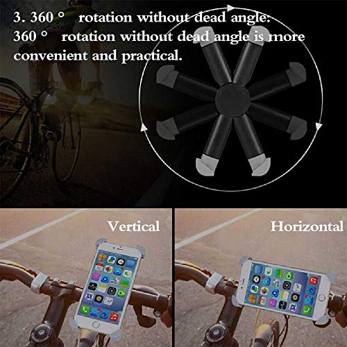 HONGFAN Soporte Giratorio para Teléfono Móvil De Bicicleta De 360 ​​°, Montaje De Portabicicletas Universal para Bicicleta Eléctrica De Montaña Negro + Blanco