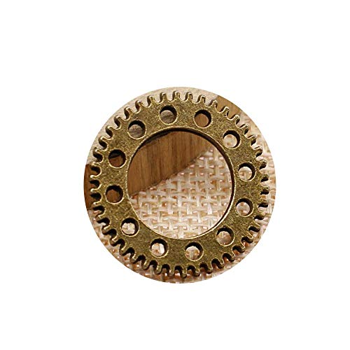 honggui1111-10 piezas de 25 mm de dos colores de aleación de metal maquinaria colgante joyería encanto hallazgos de engranajes (bronce antiguo)
