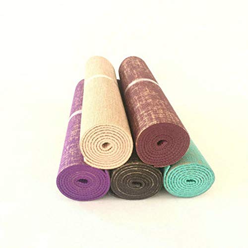 honghua Yute orgánico Yute Natural PVC Yoga Mat Nature Yoga Mat Venta Espesor 6Mm Material de Lino Yoga Mat 173 * 61Cm * 6Mm, Beige