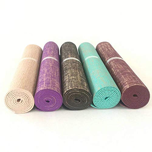 honghua Yute orgánico Yute Natural PVC Yoga Mat Nature Yoga Mat Venta Espesor 6Mm Material de Lino Yoga Mat 173 * 61Cm * 6Mm, Beige