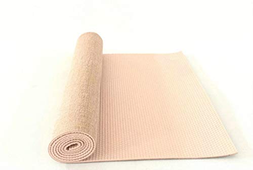 honghua Yute orgánico Yute Natural PVC Yoga Mat Nature Yoga Mat Venta Espesor 6Mm Material de Lino Yoga Mat 173 * 61Cm * 6Mm, Beige