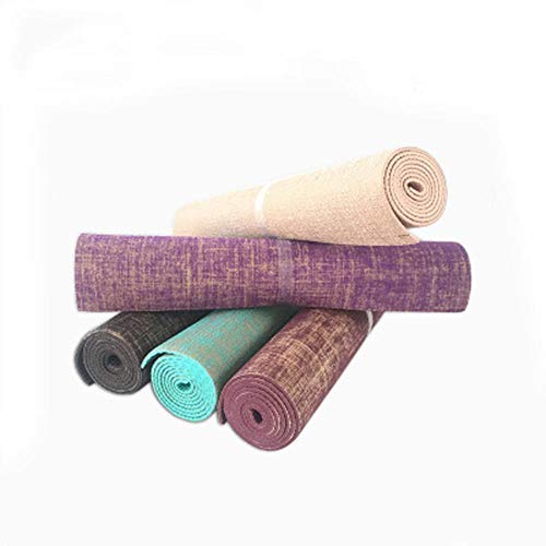 honghua Yute orgánico Yute Natural PVC Yoga Mat Nature Yoga Mat Venta Espesor 6Mm Material de Lino Yoga Mat 173 * 61Cm * 6Mm, Beige