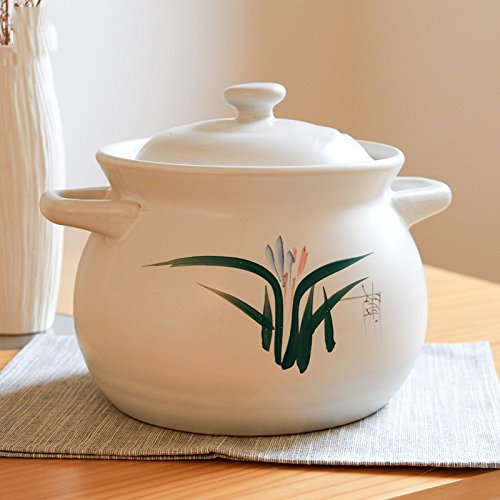 HongTeng Cazuela de guisado Olla Olla de Piedra hogar Abierto Fuego de cerámica Olla de Barro Sopa de Gas de Alta Temperatura Gachas de Avena día de la Madre Regalo del día del Padre (Size : 1600ml)