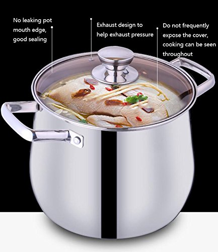 HongTeng Sopa Olla de Acero Inoxidable espesante hogar Cocina de Gas gachas de Avena Olla sin revestir día de la Madre Regalo del día del Padre (Size : 22cm)