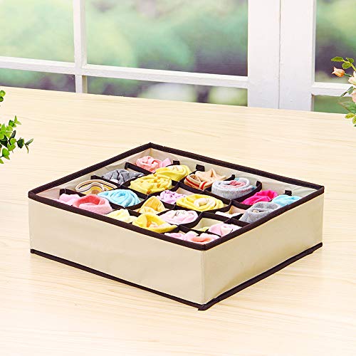 HONGXIN-SHOP Organizadores de Cajones Plegable Ropa Interior Organizador de Armario para Almacenar Calcetines Bufandas Sujetador Cajas Plegables 4 Unidades Beige HONGXIN-SHOP Organizadores de Cajones Plegable Ropa Interior Organizador de Armario para Almacenar Calcetines Bufandas Sujetador Cajas Plegables 4 Unidades Beige