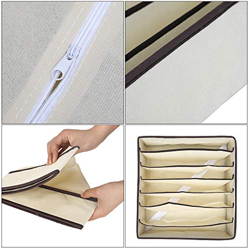 HONGXIN-SHOP Organizadores de Cajones Plegable Ropa Interior Organizador de Armario para Almacenar Calcetines Bufandas Sujetador Cajas Plegables 4 Unidades Beige HONGXIN-SHOP Organizadores de Cajones Plegable Ropa Interior Organizador de Armario para Almacenar Calcetines Bufandas Sujetador Cajas Plegables 4 Unidades Beige