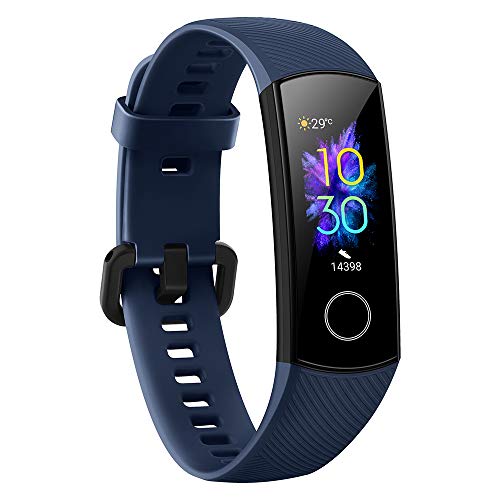 Honor Band 5 Reloj Inteligente 0.95 "AMOLED Pantalla a color 50M Monitor de ritmo cardíaco a prueba de agua Pulseras para diferentes modos de deporte (Azul)