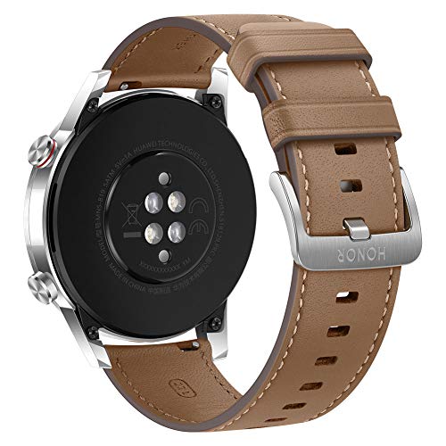 HONOR Smartwatch Magic Watch 2 46mm (hasta 2 Semanas de Batería, Pantalla Táctil AMOLED de 1.39", GPS, 15 Modos Deportivos, Llamadas Bluetooth) para Hombre Mujer, Lino Marrónn