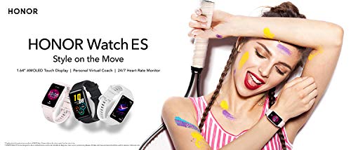 HONOR Watch ES SmartWatch, Fitness Tracker Personal Virtual Coach, 1.64 '' Pantalla Táctil AMOLED, Monitor Frecuencia Cardíaca/Sueño 24/7 Podómetro Notificación por SMS (Negro)