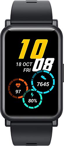 HONOR Watch ES SmartWatch, Fitness Tracker Personal Virtual Coach, 1.64 '' Pantalla Táctil AMOLED, Monitor Frecuencia Cardíaca/Sueño 24/7 Podómetro Notificación por SMS (Negro)