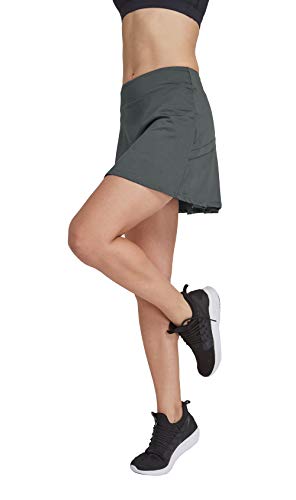 HonourSport - Falda de tenis para mujer con mallas deportivas, tallas XS - XXL gris XXL