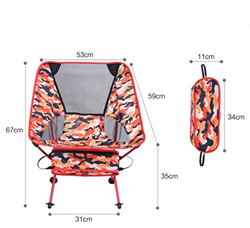 Hony Portátil Silla Plegable Asiento Abatible Camp Plegable Al Aire Libre Ultralight Ligero Aluminio para Cámping Pescar Caza Picnic Viajar Jardín BBQ