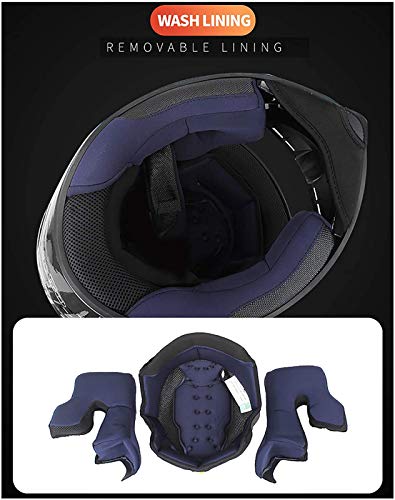 HONYGE Casco Moto Modular Casco Integral para Moto Casco Abatible para Moto Certificado ECE Casco Cruzado para Moto con Doble Visor Casco Modular para Motocicleta para Adultos,D-XXL(63-64cm)