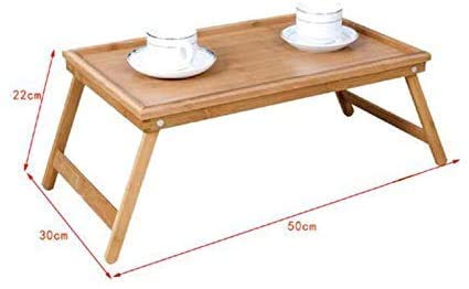 HOOM Bandeja para Cama Plegable, Mesa Desayuno con Patas Plegables Mesa Madera 50 * 30 * 22cm Tablet de Cama Plegable (Bambu)