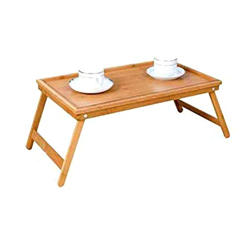 HOOM Bandeja para Cama Plegable, Mesa Desayuno con Patas Plegables Mesa Madera 50 * 30 * 22cm Tablet de Cama Plegable (Bambu)