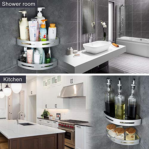 Hoomtaook Estanteria Ducha sin Taladros Estanteria Baño Ducha Rinconera Estantería de Esquina para Baño Ducha Aluminio, Acabado Mate, Estantes, 2 piezas Plata Hoomtaook Estanteria Ducha sin Taladros Estanteria Baño Ducha Rinconera Estantería de Esquina para Baño Ducha Aluminio, Acabado Mate, Estantes, 2 piezas Plata