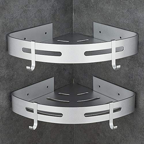 Hoomtaook Estanteria Ducha sin Taladros Estanteria Baño Ducha Rinconera Estantería de Esquina para Baño Ducha Aluminio, Acabado Mate, Estantes, 2 piezas Plata Hoomtaook Estanteria Ducha sin Taladros Estanteria Baño Ducha Rinconera Estantería de Esquina para Baño Ducha Aluminio, Acabado Mate, Estantes, 2 piezas Plata