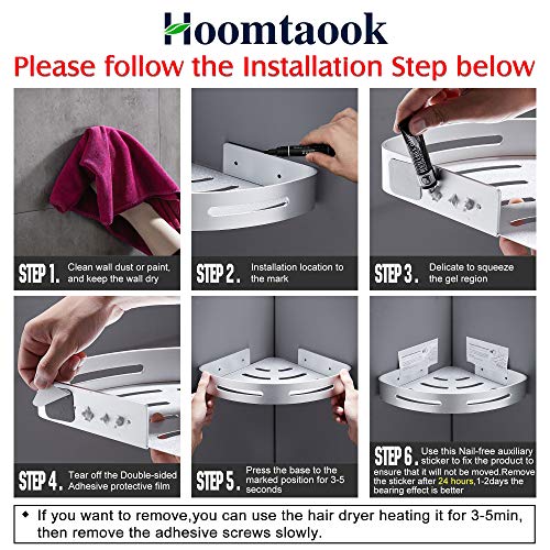Hoomtaook Estanteria Ducha sin Taladros Estanteria Baño Ducha Rinconera Estantería de Esquina para Baño Ducha Aluminio, Acabado Mate, Estantes, 2 piezas Plata Hoomtaook Estanteria Ducha sin Taladros Estanteria Baño Ducha Rinconera Estantería de Esquina para Baño Ducha Aluminio, Acabado Mate, Estantes, 2 piezas Plata