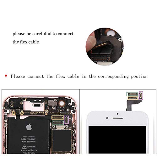 Hoonyer Pantalla para iPhone 6S Pantalla táctil LCD Pantalla digitalizadora Herramientas de reparación (con botón de Inicio, cámara Frontal,Sensor de proximidad, Altavoz) Negro