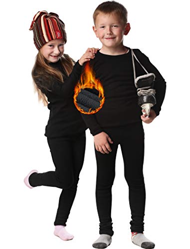 HOPLYNN - Juego de ropa interior térmica para niños, ropa interior funcional, ropa interior de esquí para jóvenes, transpirable, térmica, para fútbol, esquí, con forro polar, color negro, M HOPLYNN - Juego de ropa interior térmica para niños, ropa interior funcional, ropa interior de esquí para jóvenes, transpirable, térmica, para fútbol, esquí, con forro polar, color negro, M