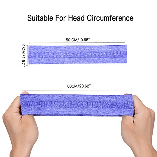 HopMore Sport Headband Banda Elástica, Cinta de Cabeza para Mujer Hombre, Sweatband para Correr, Yoga, Tenis, Voleibol, Baloncesto, Hacer Ejercicio (Púrpura)