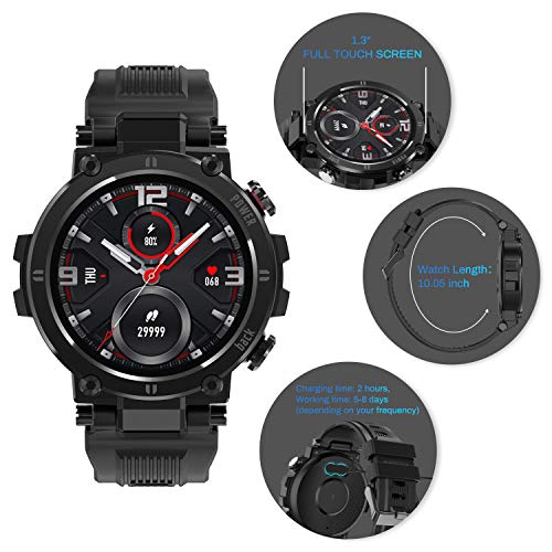 HopoFit Relojes Inteligente Hombre y Mujer,Smartwatch con Pulsómetro,Presión Arterial, Monito de Sueño,Podómetro Pulsera Reloj Impermeable IP68 para Android iOS y Xiaomi Huawei iPhone Teléfono Negro HopoFit Relojes Inteligente Hombre y Mujer,Smartwatch con Pulsómetro,Presión Arterial, Monito de Sueño,Podómetro Pulsera Reloj Impermeable IP68 para Android iOS y Xiaomi Huawei iPhone Teléfono Negro