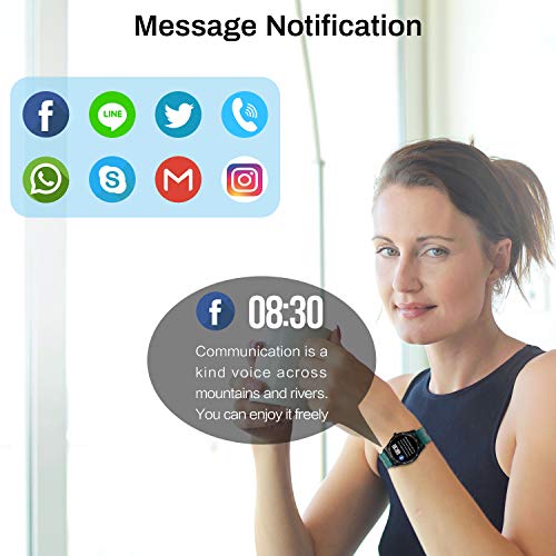 HopoFit Smartwatch,Reloj Inteligente para Hombre y Mujer.Compatible con teléfonos Android e iOS, IP68 Reloj Deportivo Impermeable con Ritmo cardíaco y Control del sueño（Verde）