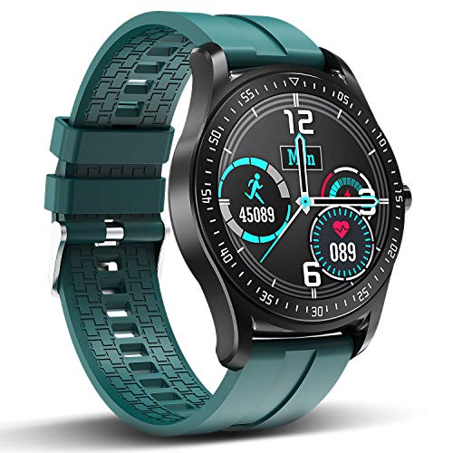 HopoFit Smartwatch,Reloj Inteligente para Hombre y Mujer.Compatible con teléfonos Android e iOS, IP68 Reloj Deportivo Impermeable con Ritmo cardíaco y Control del sueño（Verde）