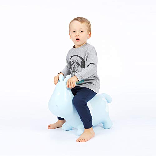 Hoppimals Tootiny, Juguete Hinchable para Saltar y Jugar para Niños Mayores de 1 año, Vaca Azul, Bomba Incluida en Nuestra Caja Regalo. Juguete Duradero Incentivar y Ayudar a Andar. Hoppimals Tootiny, Juguete Hinchable para Saltar y Jugar para Niños Mayores de 1 año, Vaca Azul, Bomba Incluida en Nuestra Caja Regalo. Juguete Duradero Incentivar y Ayudar a Andar.