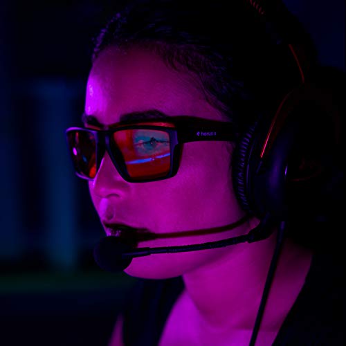 Horus X - Gafas anti luz azul GAMING 2.0 - Gafas de reposo Filtro Proteccion Ultima - Anti luz azul para pantallas (video juegos consola ordenador PC) - Accesorio Gamer & Esport - Hombre y mujer