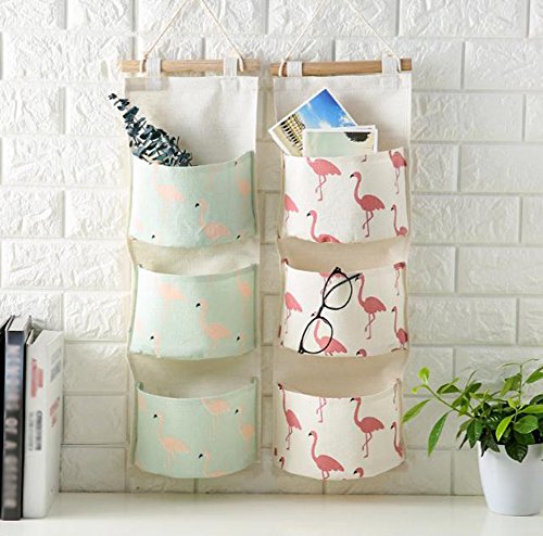 Hosaire Patrón de Flamenco con Bolsa de Almacenamiento de 3 Bolsillos Colgantes en Tela suspendida para Zapatos, Ropa, Juguetes (Rosa) Hosaire Patrón de Flamenco con Bolsa de Almacenamiento de 3 Bolsillos Colgantes en Tela suspendida para Zapatos, Ropa, Juguetes (Rosa)