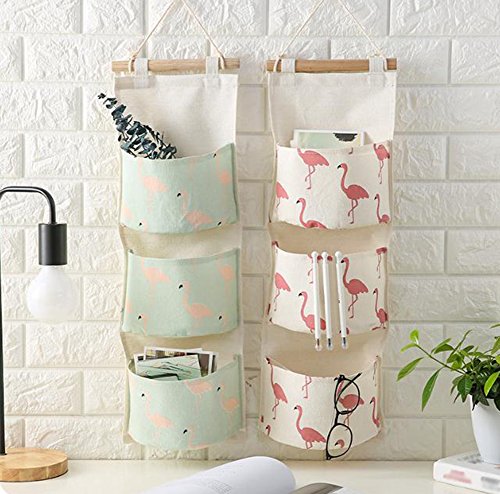 Hosaire Patrón de Flamenco con Bolsa de Almacenamiento de 3 Bolsillos Colgantes en Tela suspendida para Zapatos, Ropa, Juguetes (Rosa) Hosaire Patrón de Flamenco con Bolsa de Almacenamiento de 3 Bolsillos Colgantes en Tela suspendida para Zapatos, Ropa, Juguetes (Rosa)