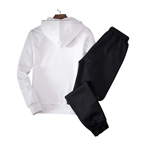 HOSD 2019 2 Piezas Sudaderas con Capucha Hombre Primavera Otoño Forro Polar Sudaderas con Capucha + Pantalones de chándal Hombre Streetwear Sólido Cálido 2 Piezas Sudadera con Capucha Blanco EM114 S HOSD 2019 2 Piezas Sudaderas con Capucha Hombre Primavera Otoño Forro Polar Sudaderas con Capucha + Pantalones de chándal Hombre Streetwear Sólido Cálido 2 Piezas Sudadera con Capucha Blanco EM114 S
