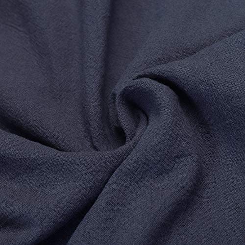 HOSD Camisa Holgada Informal con Cuello Alto Estilo Chino Retro para Hombres HOSD Camisa Holgada Informal con Cuello Alto Estilo Chino Retro para Hombres