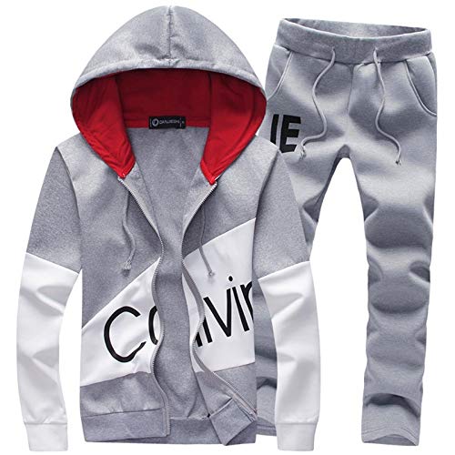 HOSD Chándal de Gran tamaño para Hombres, Carta, Ropa Deportiva, Sudadera, Sudadera Masculina, chándal, Chaqueta con Capucha y Pantalones, Trajes Deportivos para Hombre