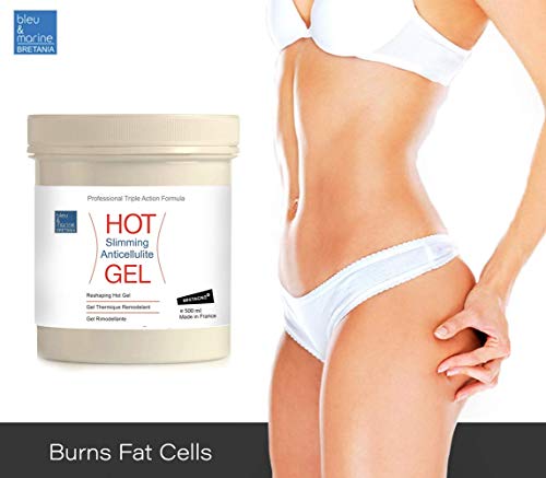 Hot Gel Adelgazante y Anticelulits ● Thermo Gel con Algas, Café y Aceites Esenciales ● Efecto Calor Drenante y Quema Grasa ● Reductor para Abdominales marcados Hombres ● Moldear la Silueta Mujeres ● bleumarine Bretania, producto profesional Made in France