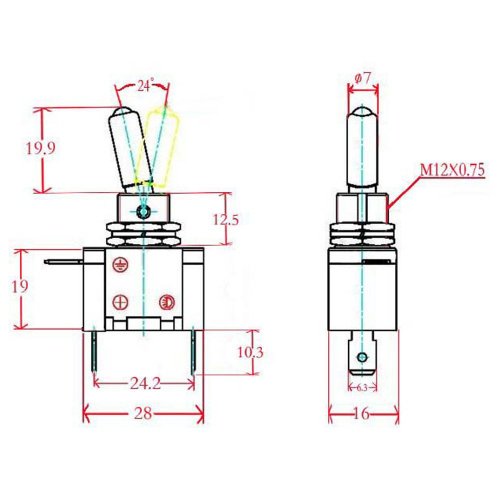 HOT SYSTEM - Juego de interruptores para vehículos. 2 unidades, 12 voltios, 20 amperios, indicador LED