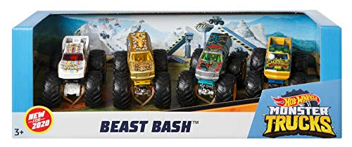 Hot wheels Monster Trucks , pack de 4 coches de juguete escala 1:64, modelos surtidos (Mattel GBP23) Hot wheels Monster Trucks , pack de 4 coches de juguete escala 1:64, modelos surtidos (Mattel GBP23)