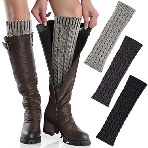 Hotelvs 3 Pares Calentadores de Pierna de Invierno para Mujer Térmico Calentar Calientapiernas Ganchillo de Punto de Cable Calcetines Hotelvs 3 Pares Calentadores de Pierna de Invierno para Mujer Térmico Calentar Calientapiernas Ganchillo de Punto de Cable Calcetines